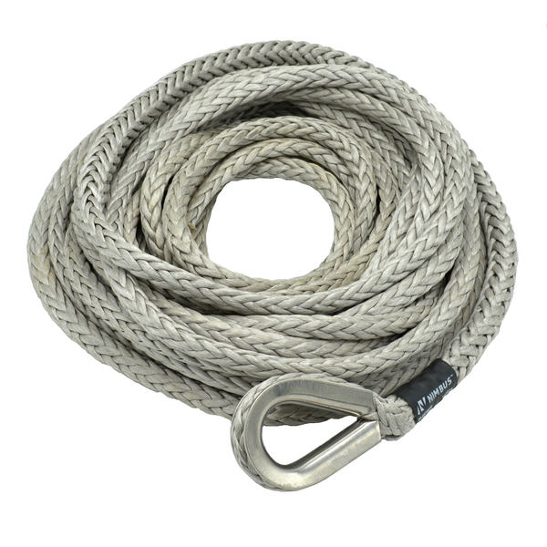 Nimbus 3/8-in. x 125' Synthetic Winch Line w/ SS Thimble, 6,600 lbs. WLL 25-0375125